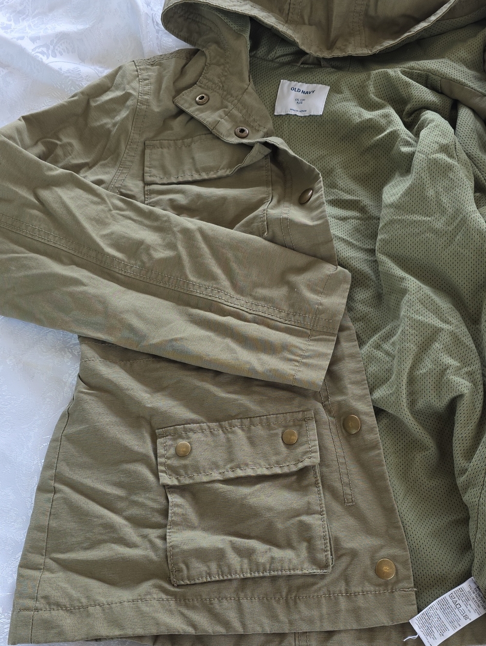 Old Navy Hooded Utility Jacket in Olive